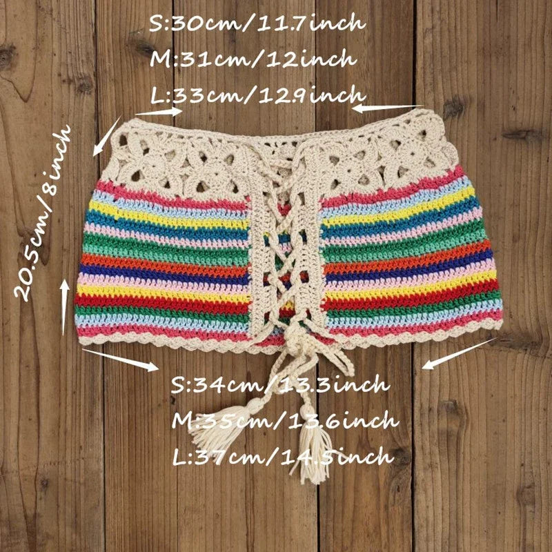 FAGADOER Y2k Sexy Knit 2 Piece Sets Women Outfit Tube Stripe Lace