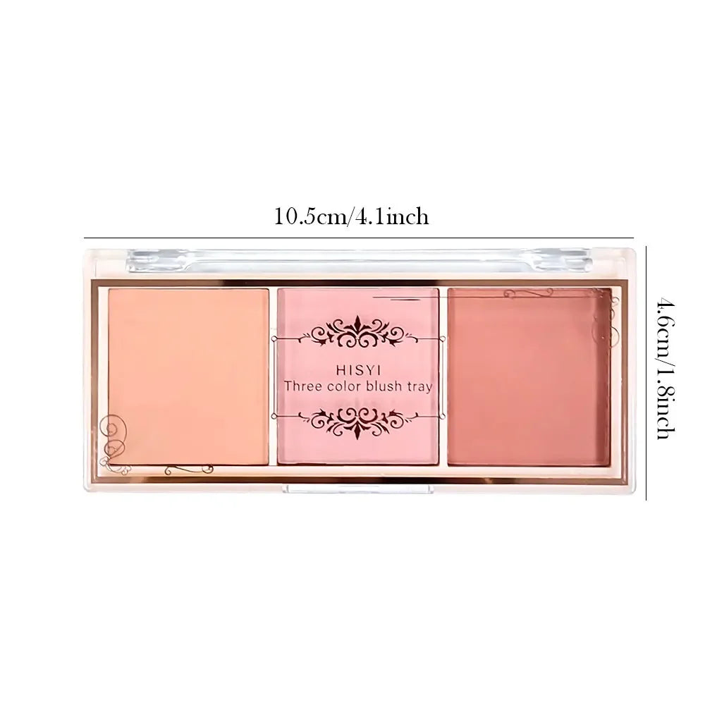 3-Color Cheek Red Plate Nude Makeup Natural Matte