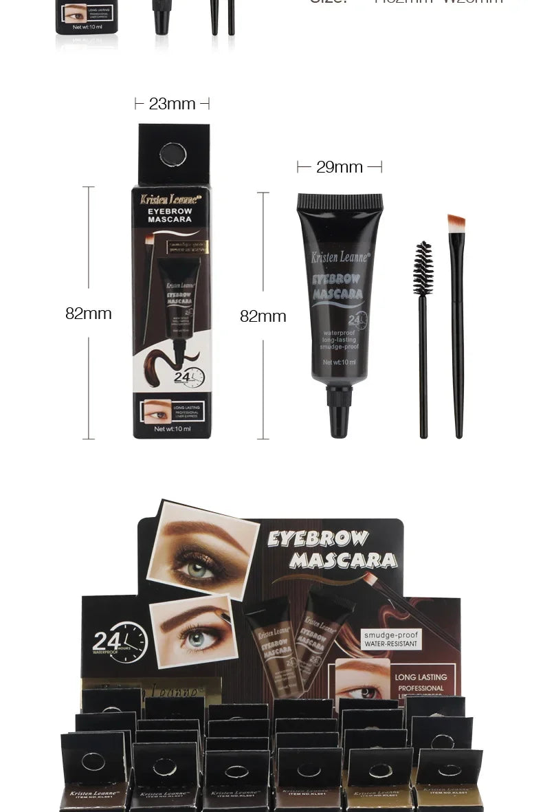 Natural 6 Colors Liquid Dyeing Eyebrow Cream Set Waterproof Durable Brown Tint Eyebrow Henna Mascara Eyebrows Paint Makeup
