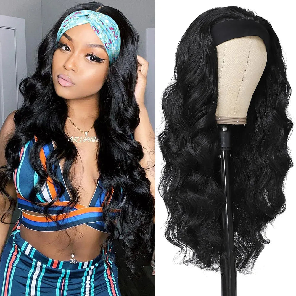 Body Wave Headband Human Hair Wig