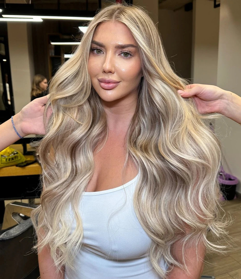 13x6 Highlight Ash Blonde Wigs Human Hair Brazilian Body Wave