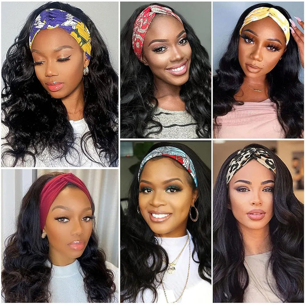 Body Wave Headband Human Hair Wig