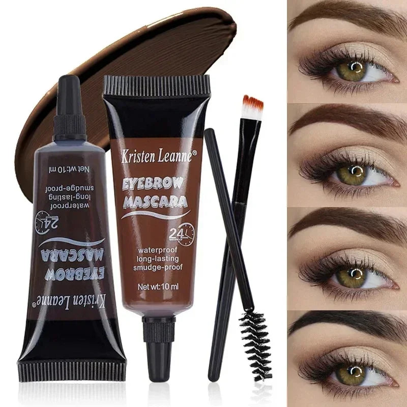 Natural 6 Colors Liquid Dyeing Eyebrow Cream Set Waterproof Durable Brown Tint Eyebrow Henna Mascara Eyebrows Paint Makeup