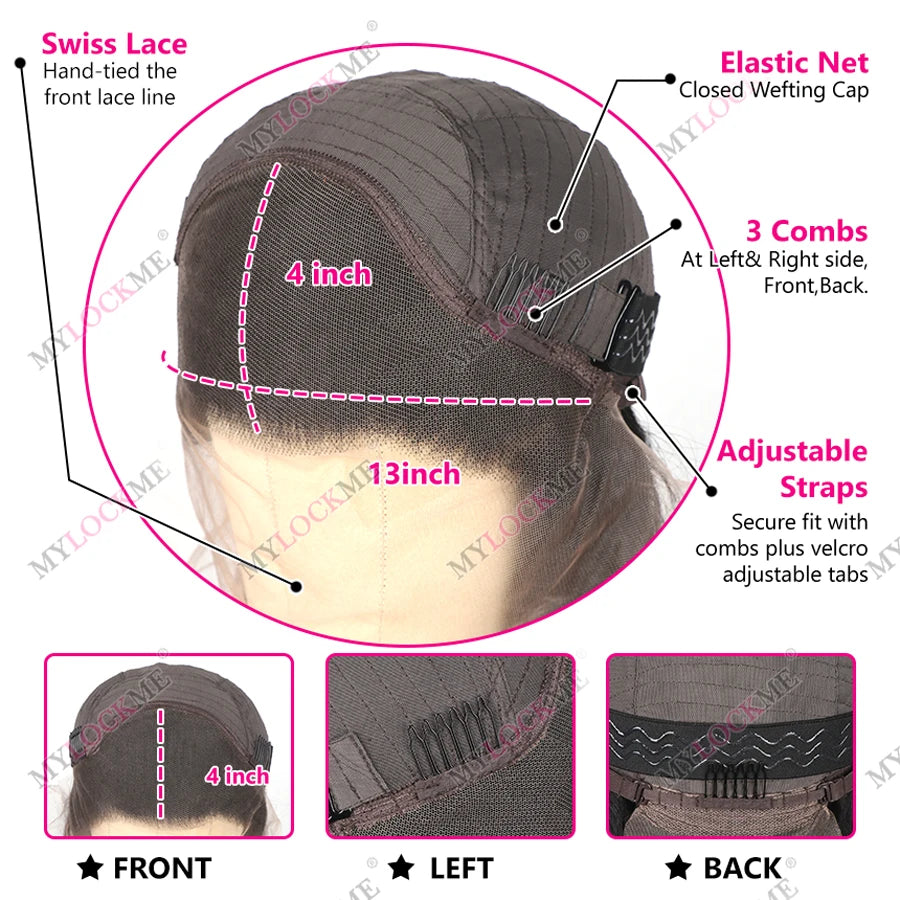 30 32 34 Inch 13x4 Lace Wig 13X6 Human Hair Lace Frontal Wig Body