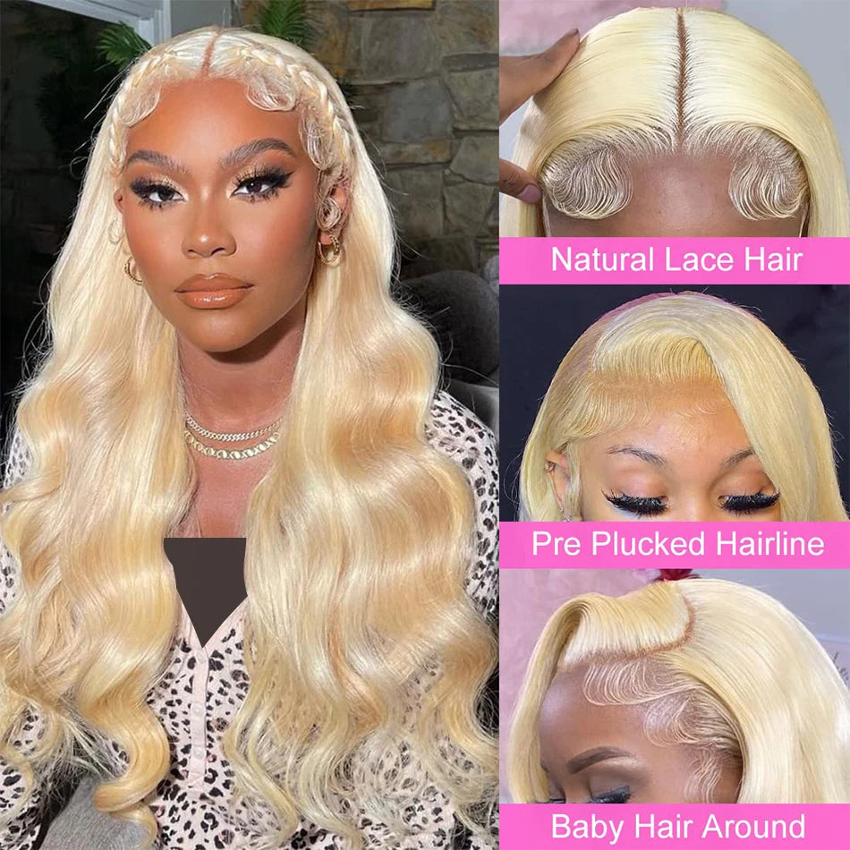 Wiggogo Blonde Lace Front Wig Human Hair Body Wave 613 Hd Lace Frontal Wig