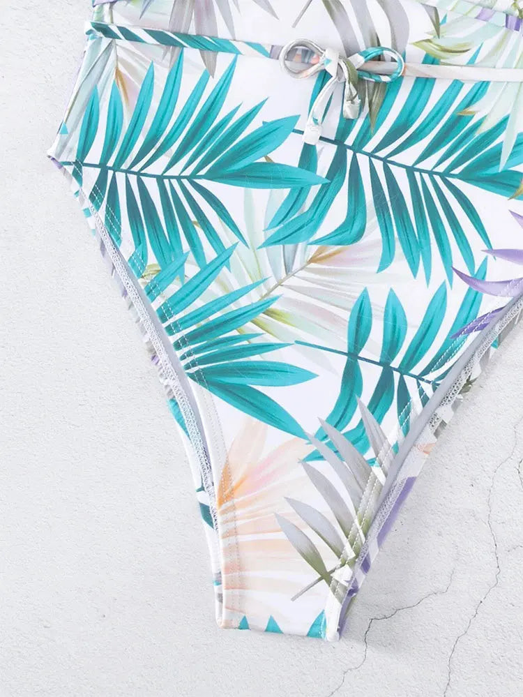 2025 Sexy Print Deep V Swimwear