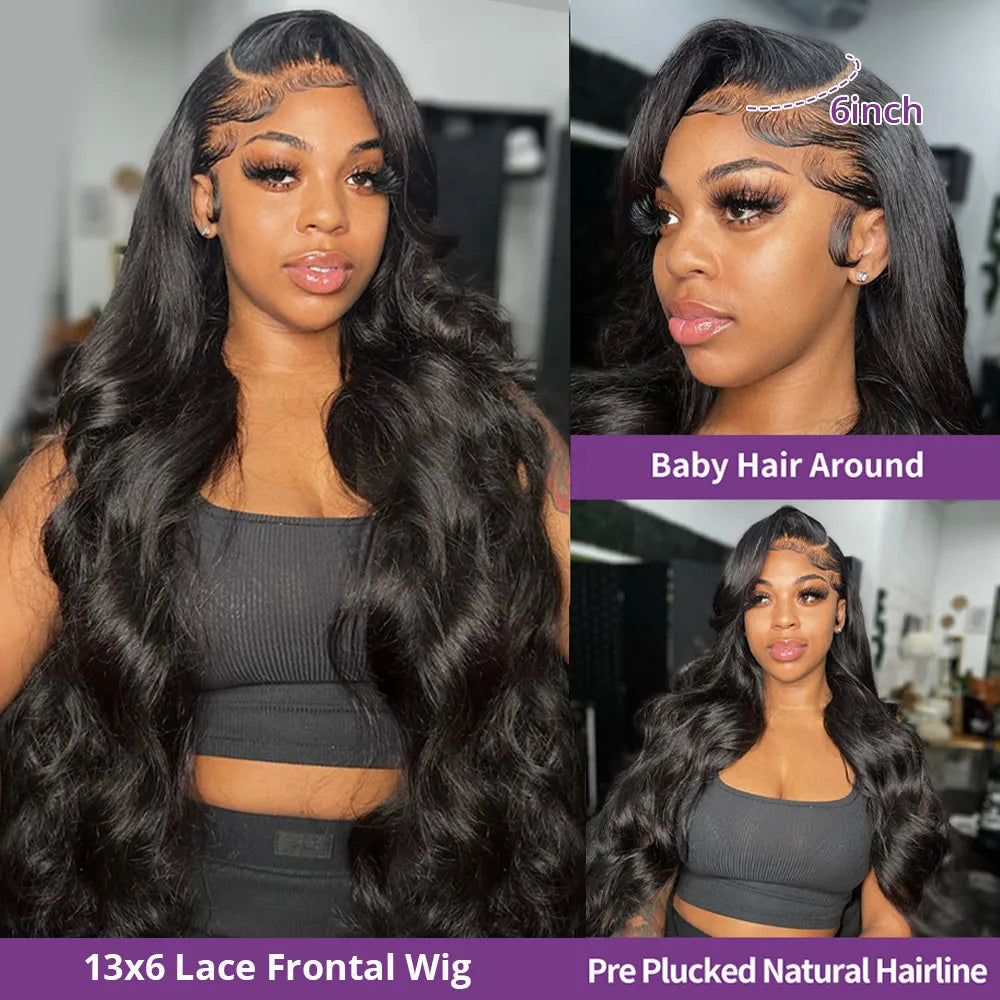 30 32 34 Inch 13x4 Lace Wig 13X6 Human Hair Lace Frontal Wig Body