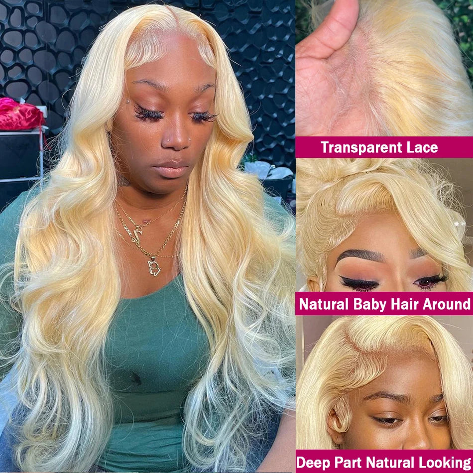 Wiggogo Blonde Lace Front Wig Human Hair Body Wave 613 Hd Lace Frontal Wig