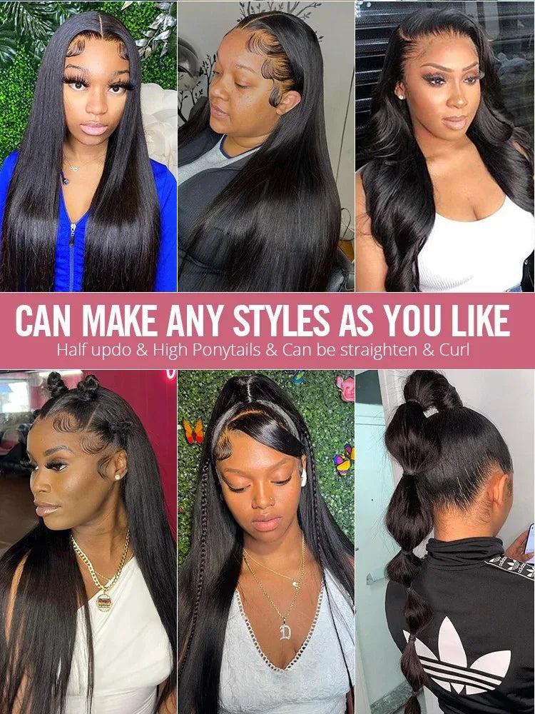 Mossily 30 42 Inch HD 13x6 Lace Frontal Wigs Human Hair