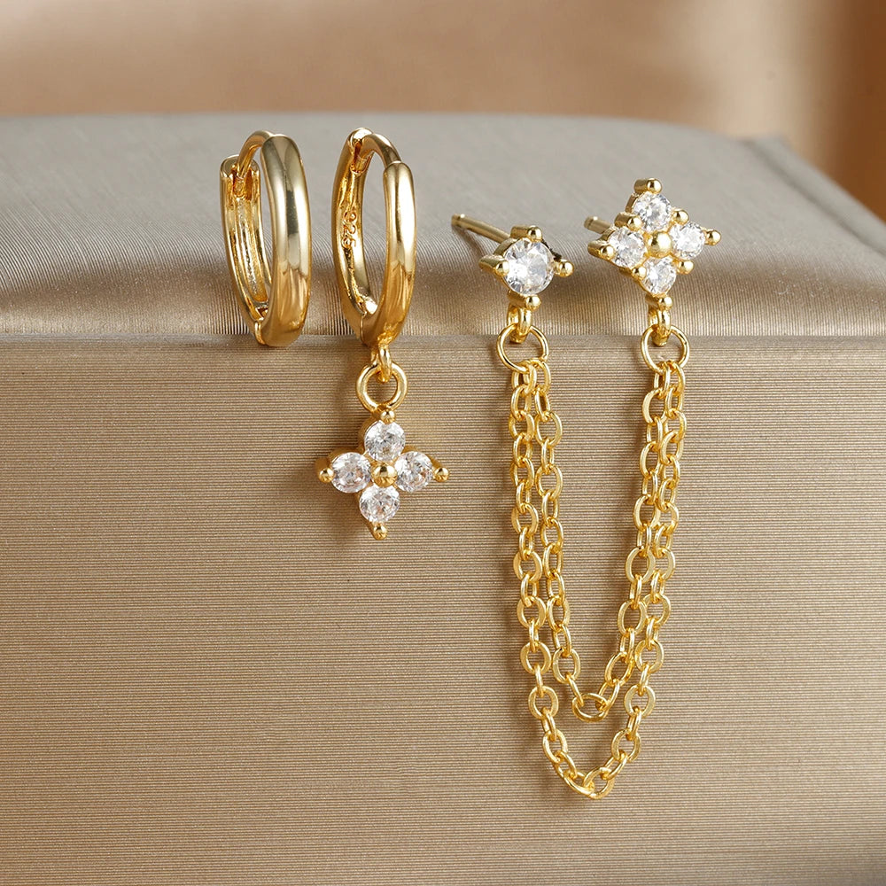 3PCS New Design Four Crystal Flower Pendant