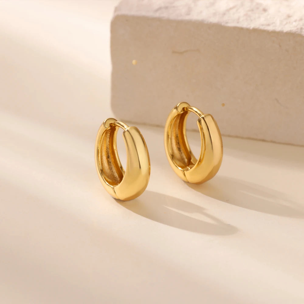 Classic Hoop Earrings for Women Chunky