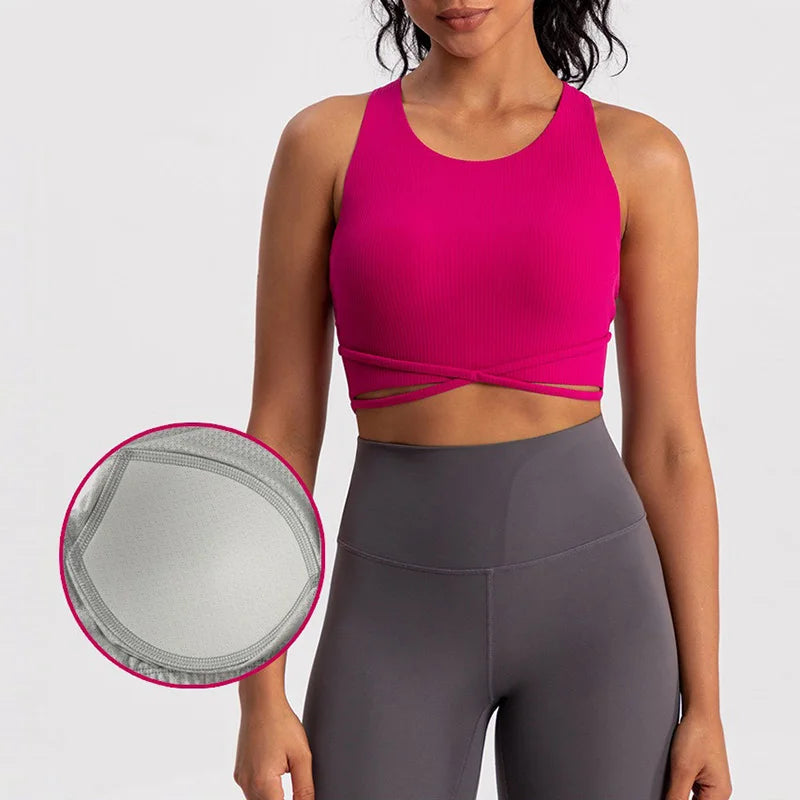 Yoga Tank Top Ribbed Fitness Yoga Underwear Women's Sports