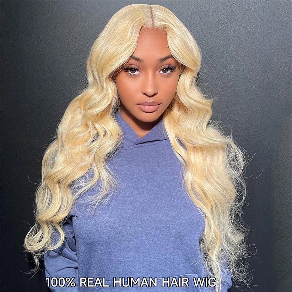 13x6 Highlight Ash Blonde Wigs Human Hair Brazilian Body Wave