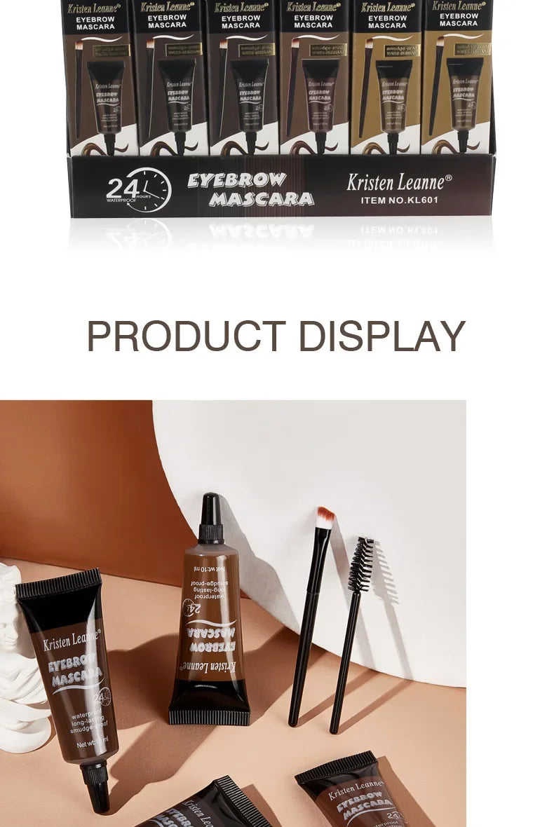 Natural 6 Colors Liquid Dyeing Eyebrow Cream Set Waterproof Durable Brown Tint Eyebrow Henna Mascara Eyebrows Paint Makeup
