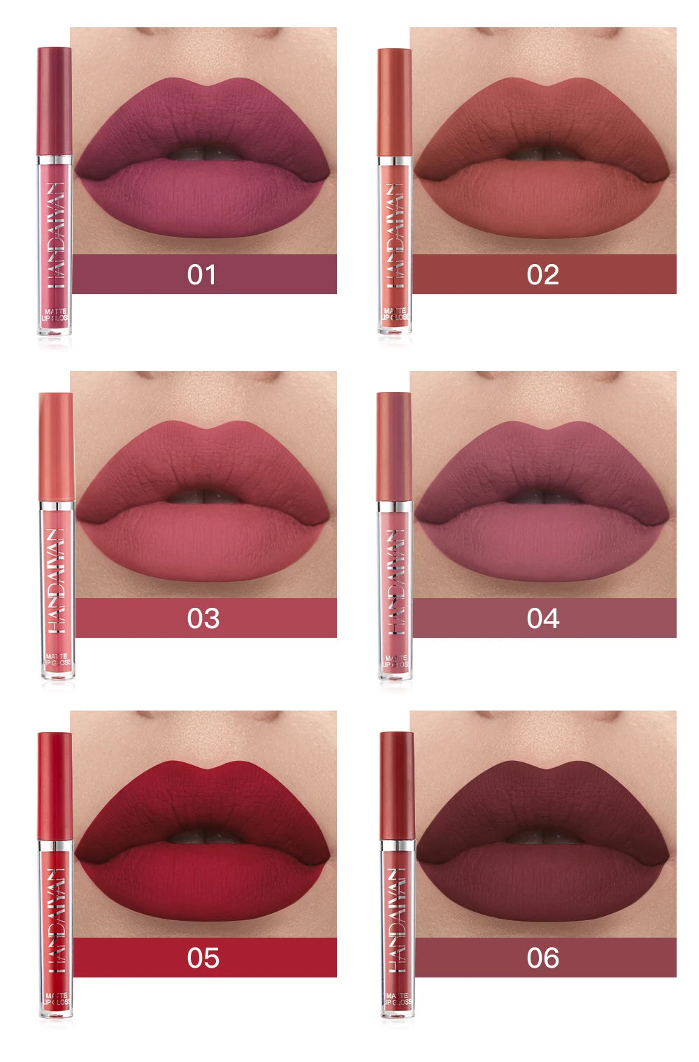 Set of 6 NonStick Cup Liquid lipstick , Long-Lasting Lip