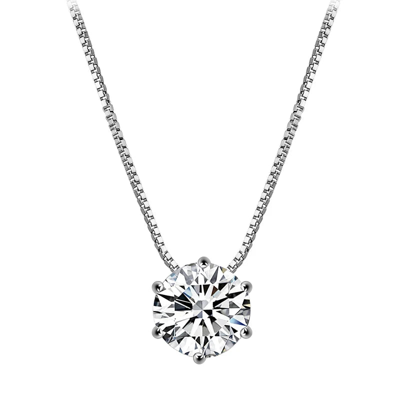 Hot 925 Sterling Silver Plated Necklace Versatile Single Sparkling