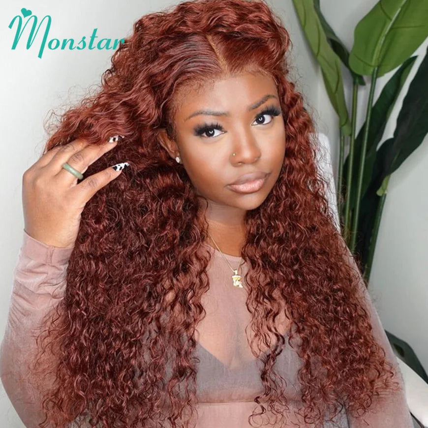 13x6 Hd Colored Copper Ginger Curly Lace Frontal