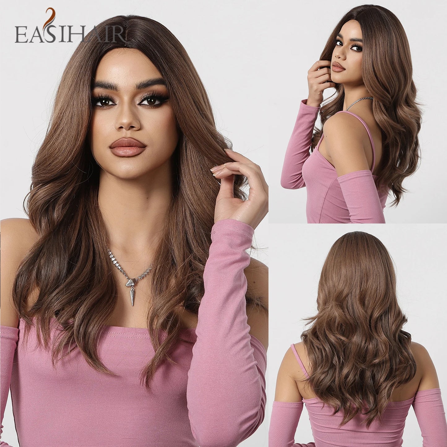 Medium Length Wavy Synthetic Wigs