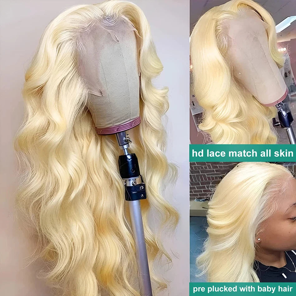 Wiggogo Blonde Lace Front Wig Human Hair Body Wave 613 Hd Lace Frontal Wig
