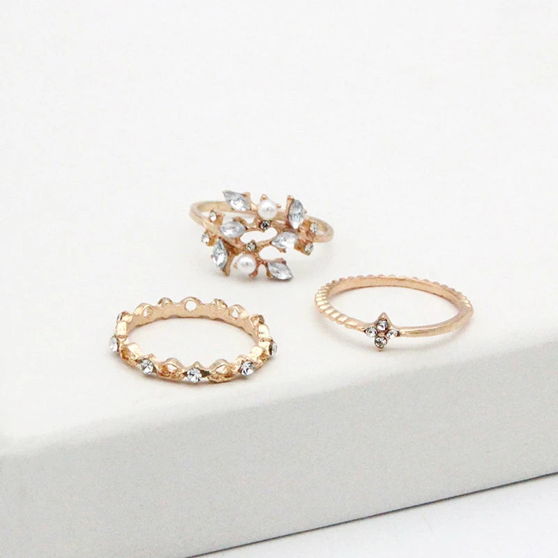 Store~10 Pcs/set Moon Star Rings Women Girls Bohemian