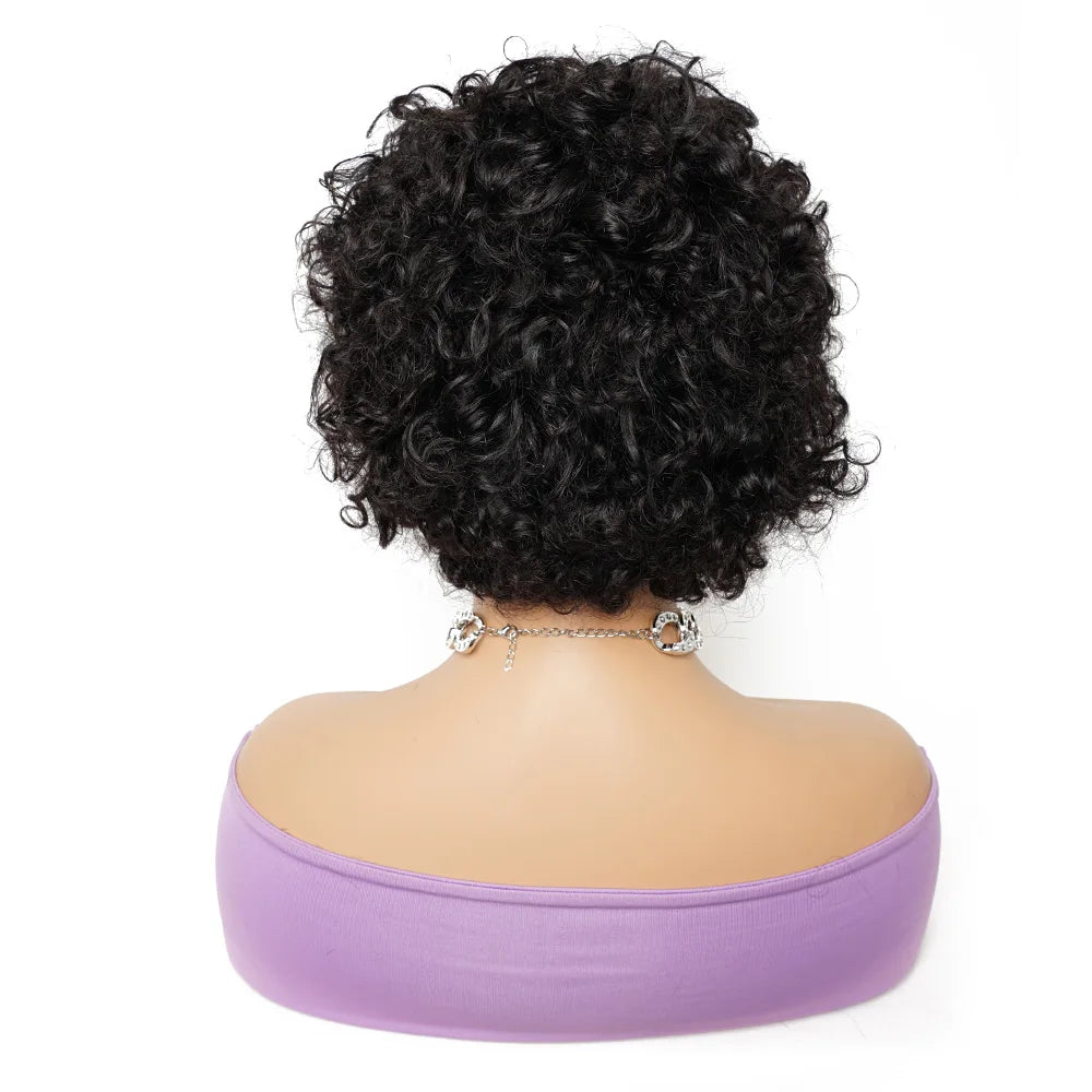 13x4 Deep Curly Pixie Cut Short Wig Human Hair