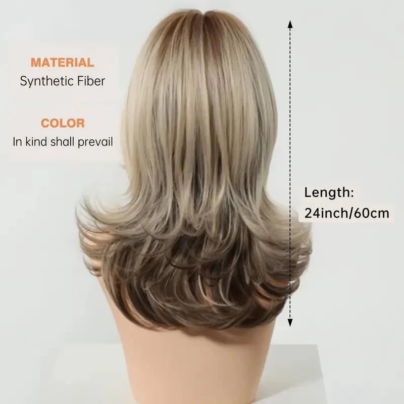 Medium Length Wavy Synthetic Wigs