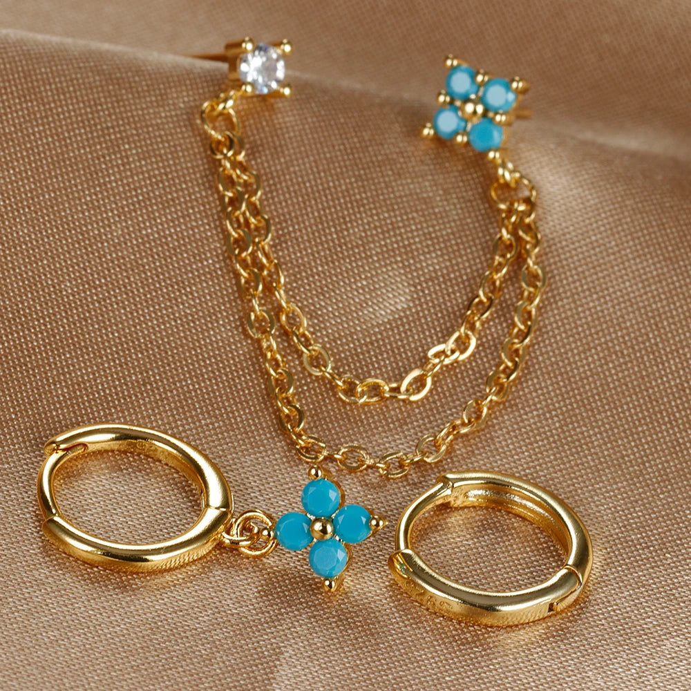 3PCS New Design Four Crystal Flower Pendant