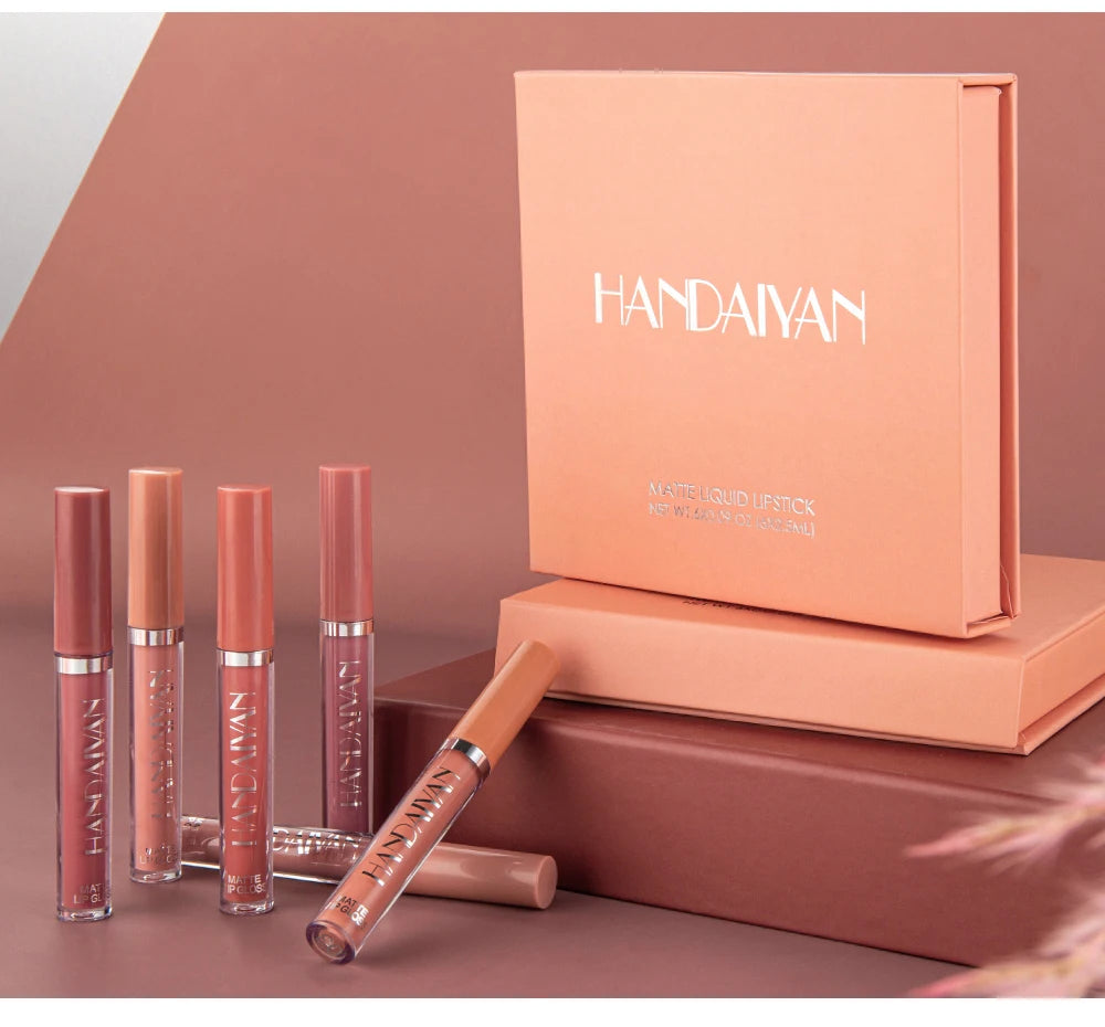 Set of 6 NonStick Cup Liquid lipstick , Long-Lasting Lip