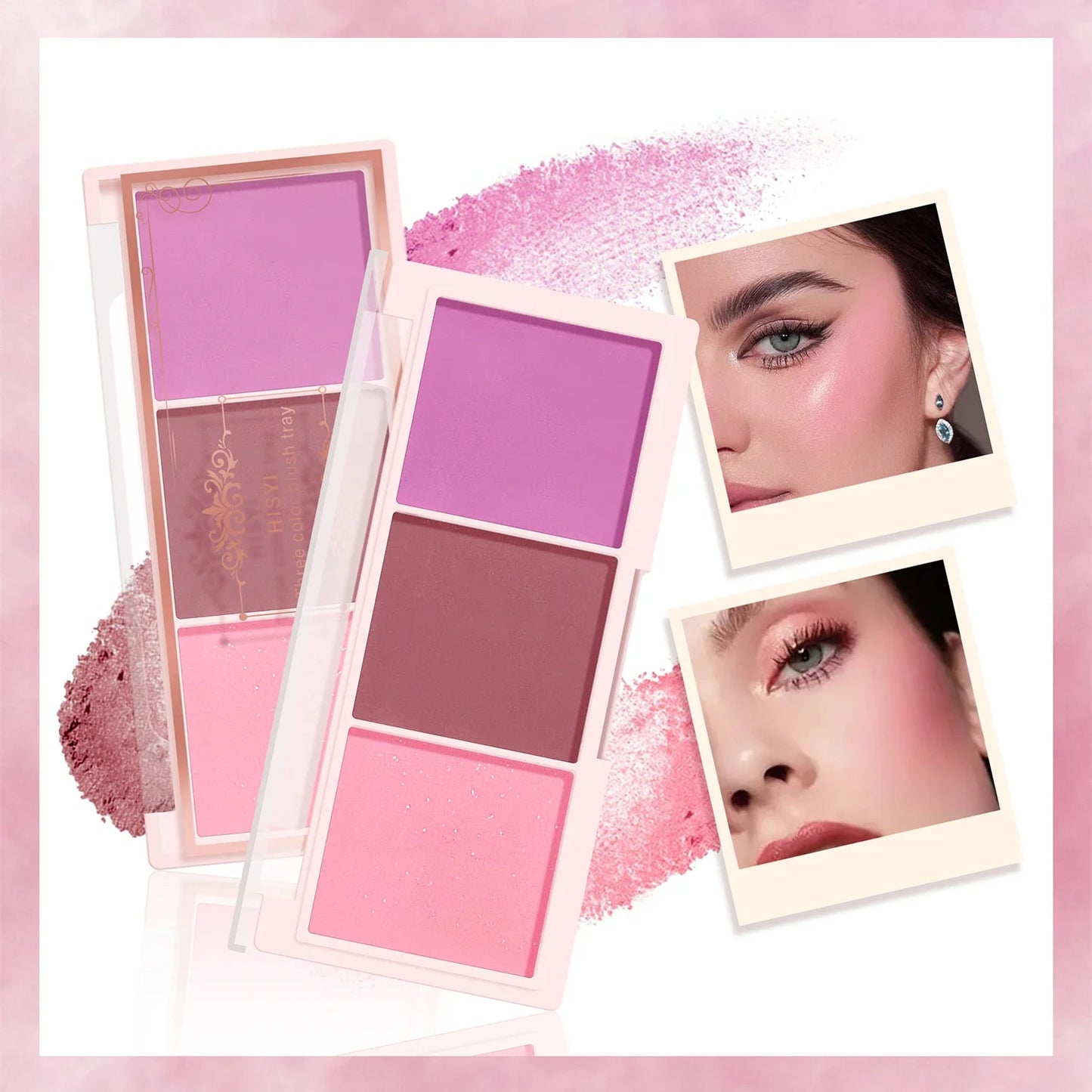 3-Color Cheek Red Plate Nude Makeup Natural Matte