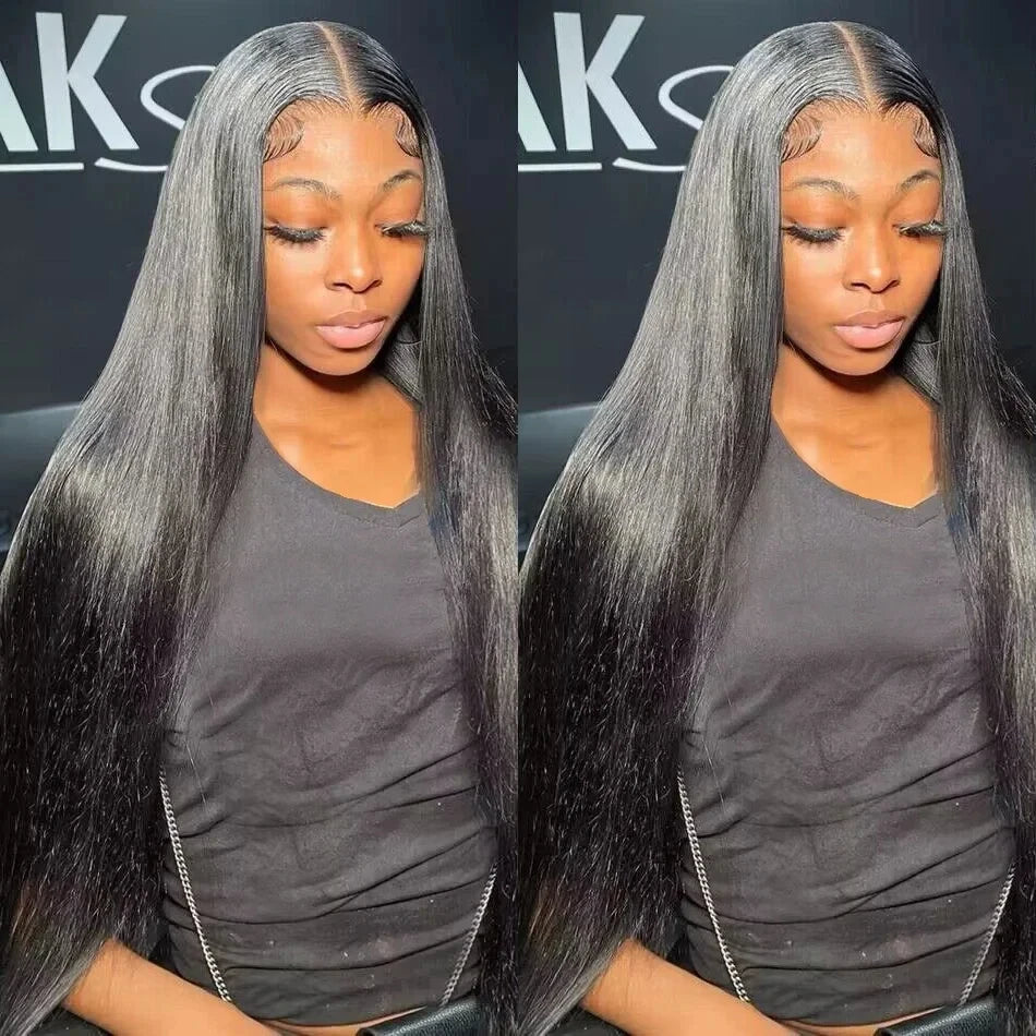 Glueless Bone Straight 4X4 Hd Lace Frontal Wig 13X6 13X4 Black Lace Front Wig Human Hair