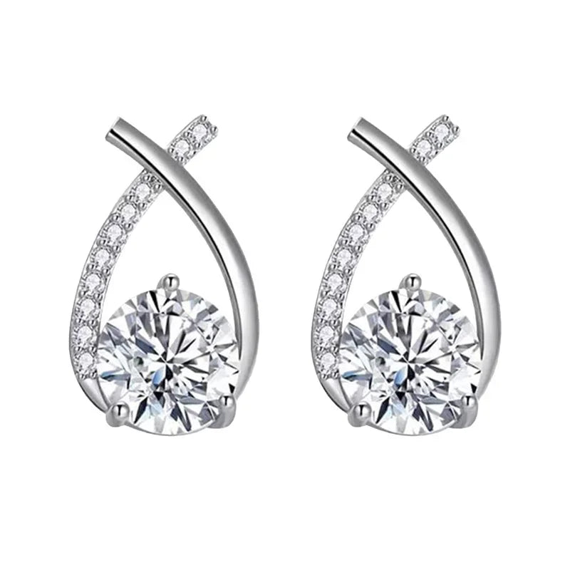 1Pair New Fashion Cross Stud Earrings for Women