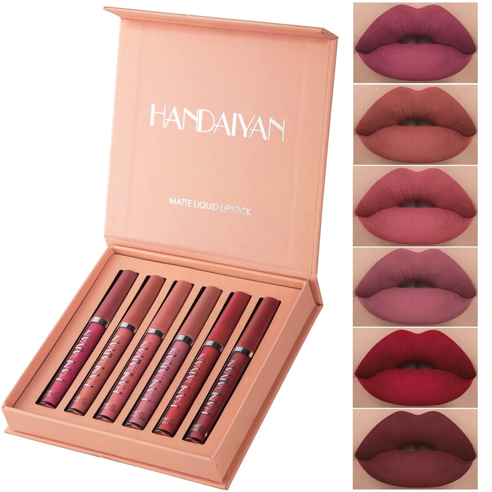 Set of 6 NonStick Cup Liquid lipstick , Long-Lasting Lip
