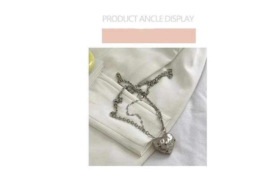Luxury Small Bling Heart Shape Silver Evening