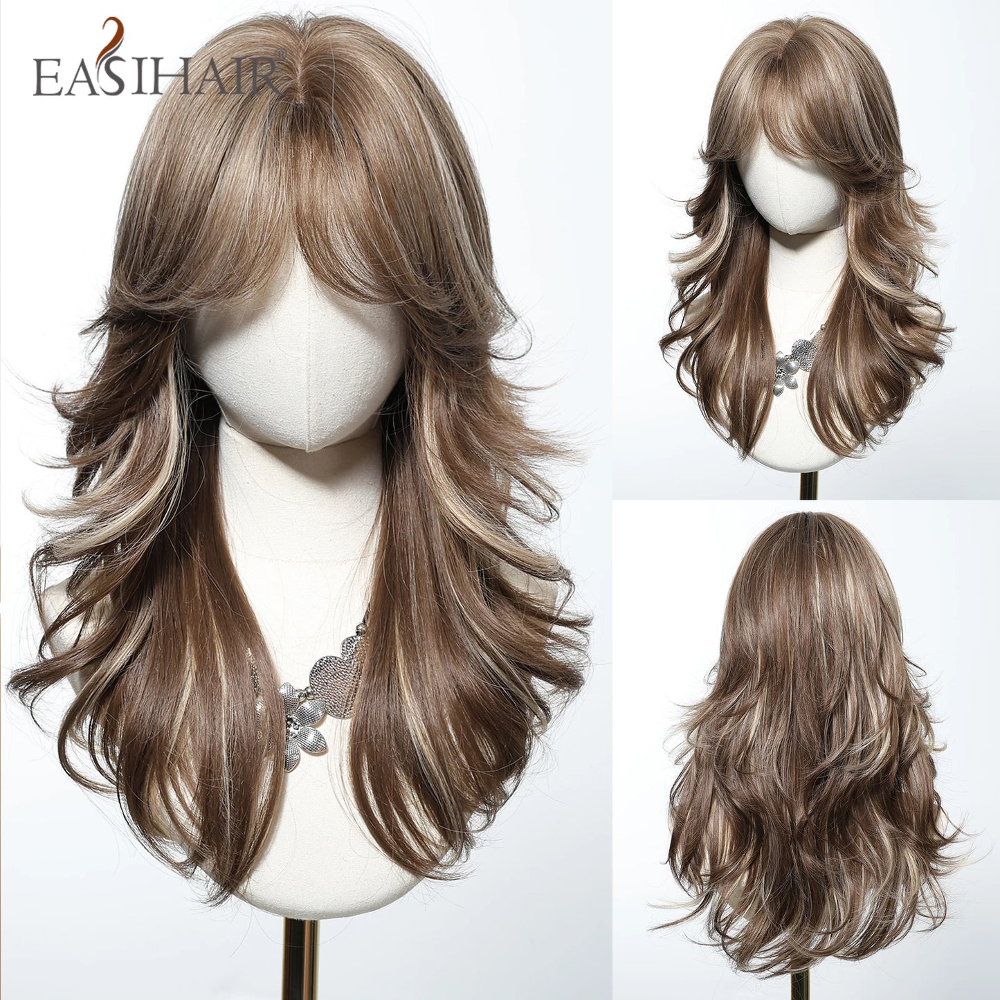 Medium Length Wavy Synthetic Wigs