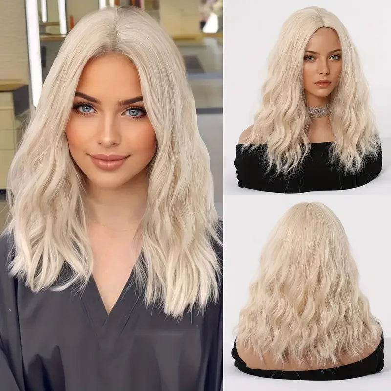 Medium Length Wavy Synthetic Wigs