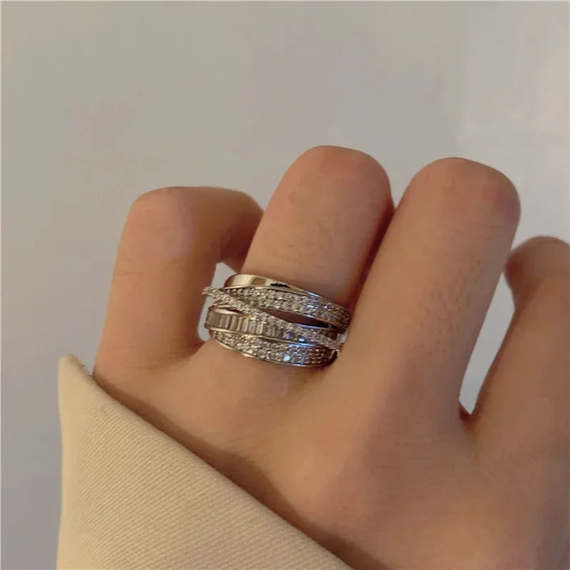 Rhinestone Ring Multi-layer Winding Rings For Women