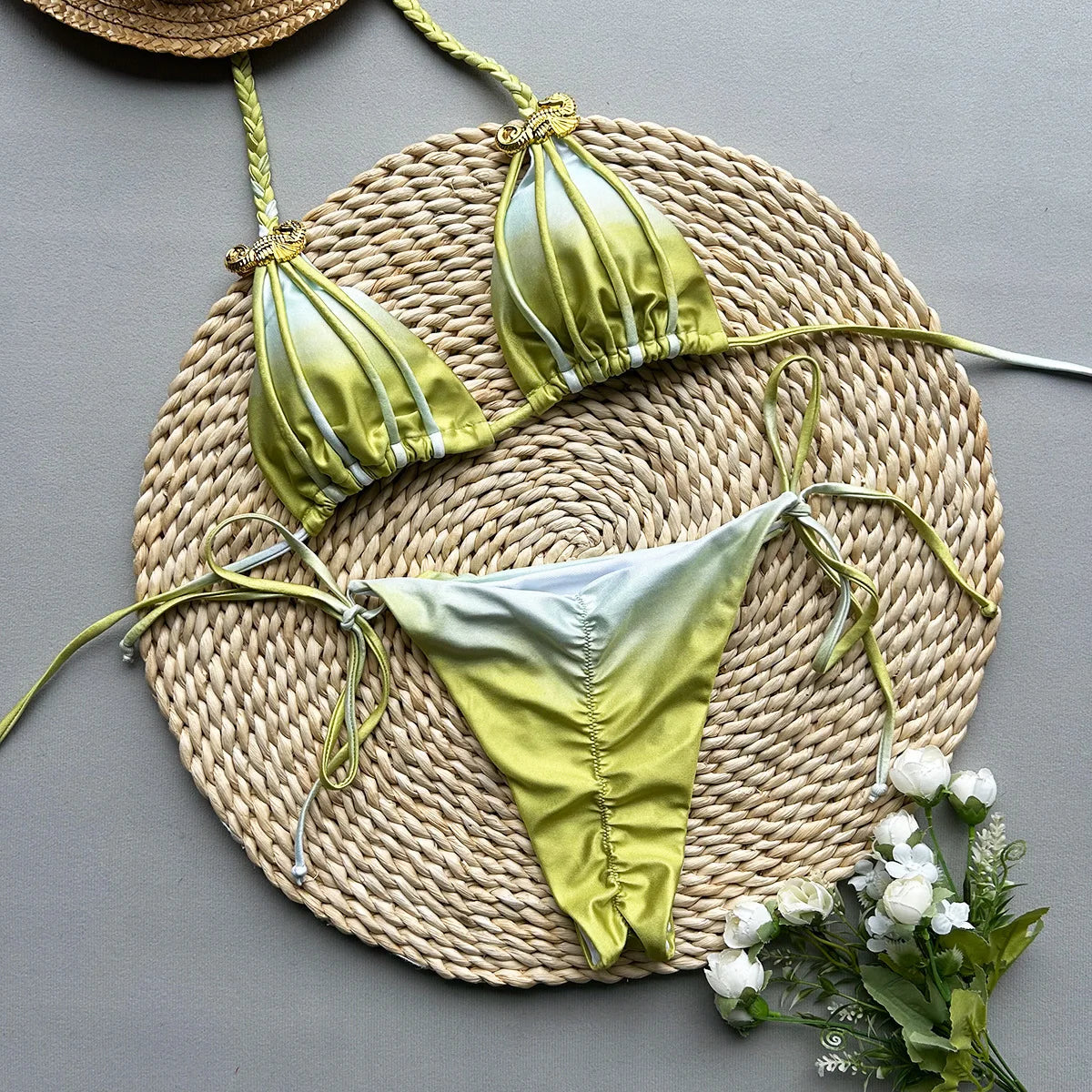2025 New Bikini Sexy Tie Dye Split swimwear for woman Swimwear Women