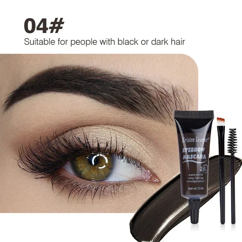 Natural 6 Colors Liquid Dyeing Eyebrow Cream Set Waterproof Durable Brown Tint Eyebrow Henna Mascara Eyebrows Paint Makeup