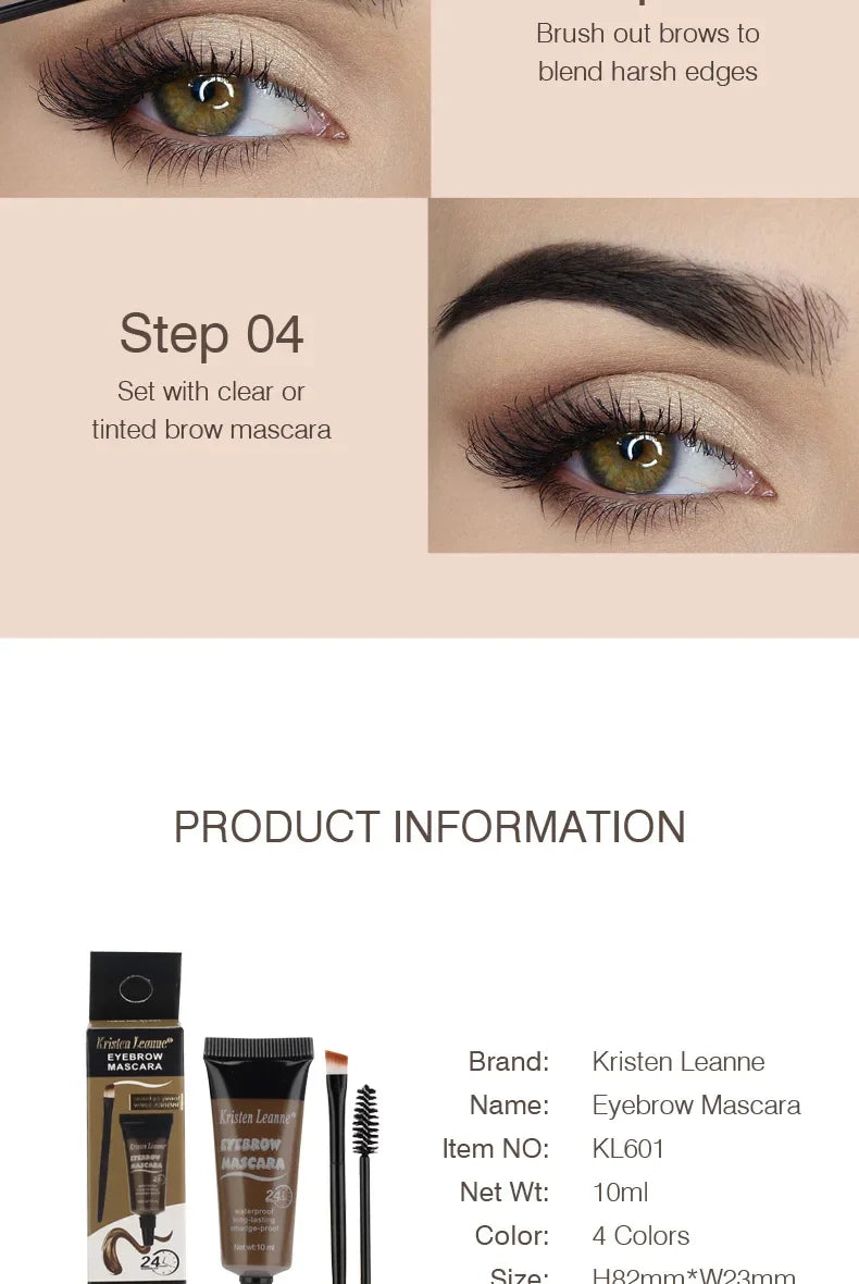 Natural 6 Colors Liquid Dyeing Eyebrow Cream Set Waterproof Durable Brown Tint Eyebrow Henna Mascara Eyebrows Paint Makeup