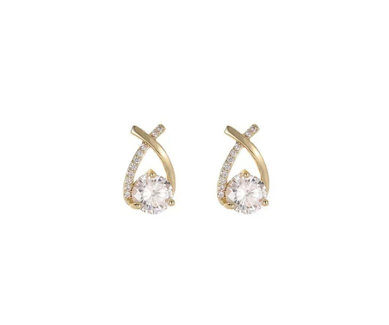 1Pair New Fashion Cross Stud Earrings for Women