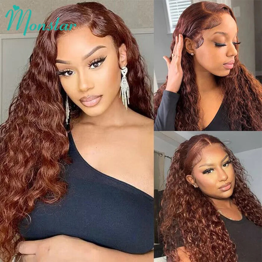 13x6 Hd Colored Copper Ginger Curly Lace Frontal