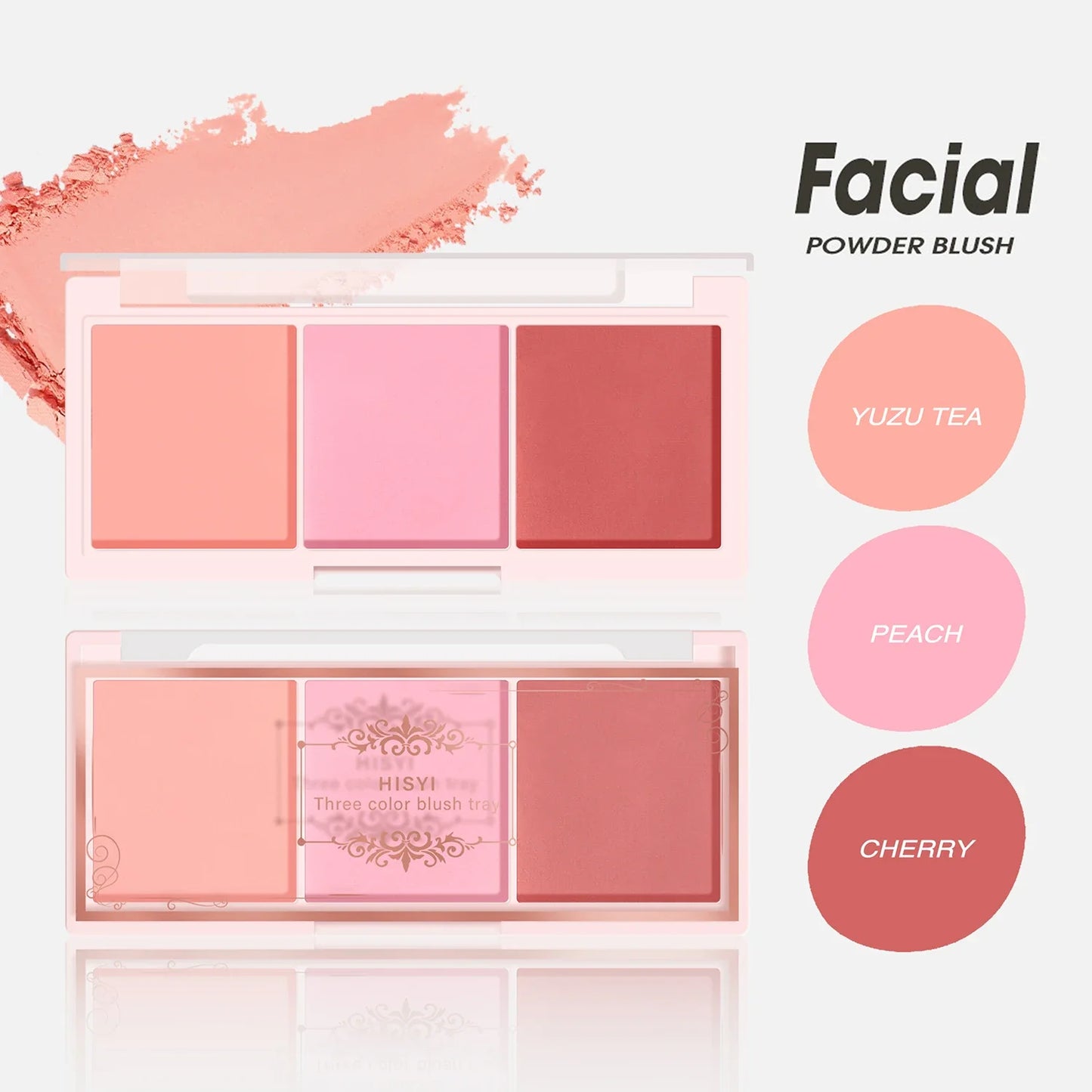 3-Color Cheek Red Plate Nude Makeup Natural Matte