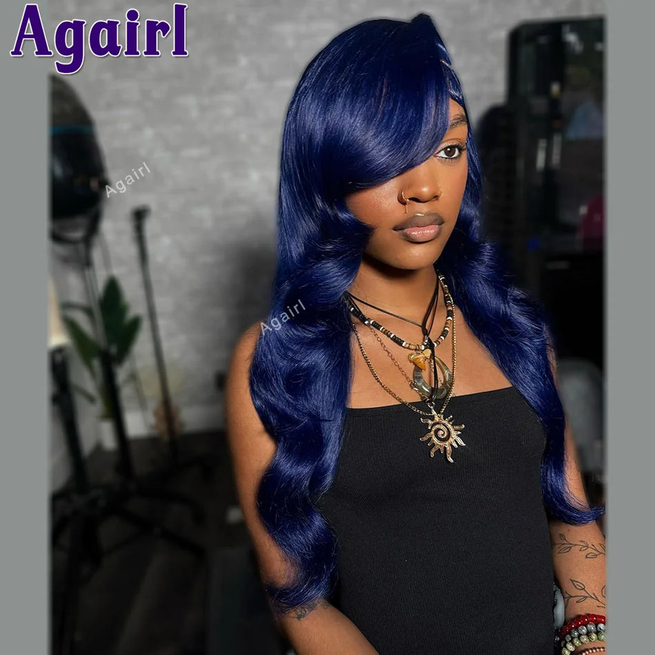 Navy Blue Colored Body Wave 200% Brazilia