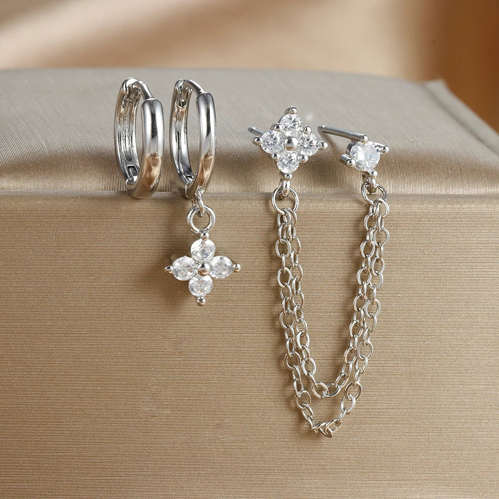 3PCS New Design Four Crystal Flower Pendant