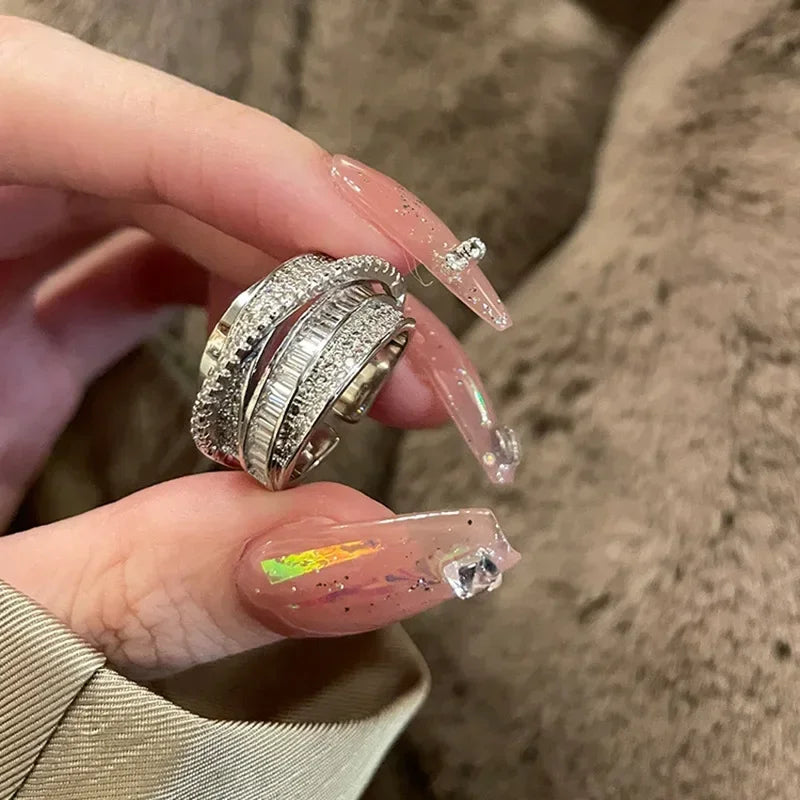 Rhinestone Ring Multi-layer Winding Rings For Women