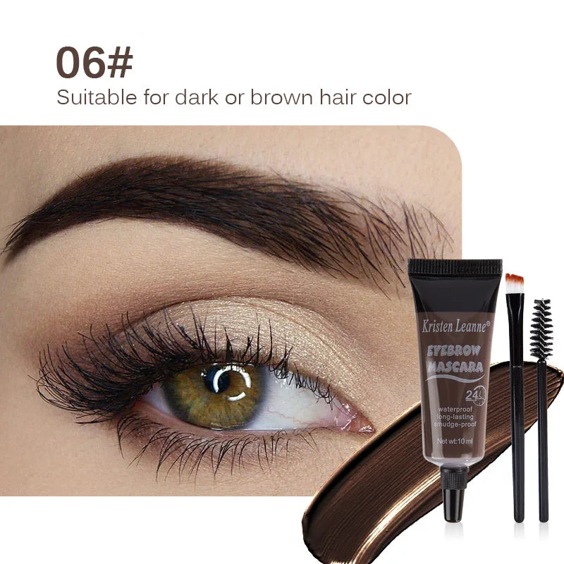 Natural 6 Colors Liquid Dyeing Eyebrow Cream Set Waterproof Durable Brown Tint Eyebrow Henna Mascara Eyebrows Paint Makeup