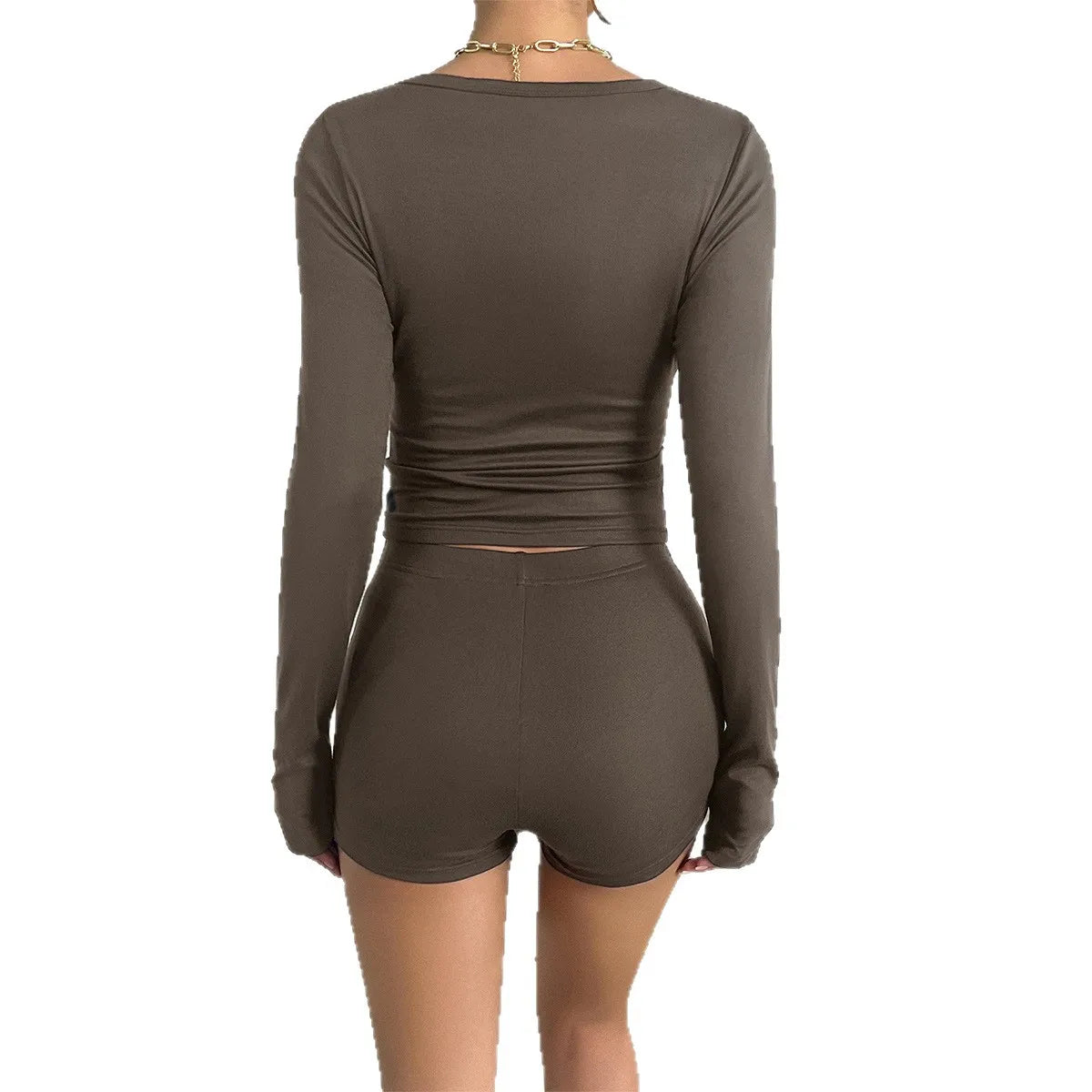 Solid Color Sport Slim Short Pants Sets For Women 2025 Elegant Summer Women's
