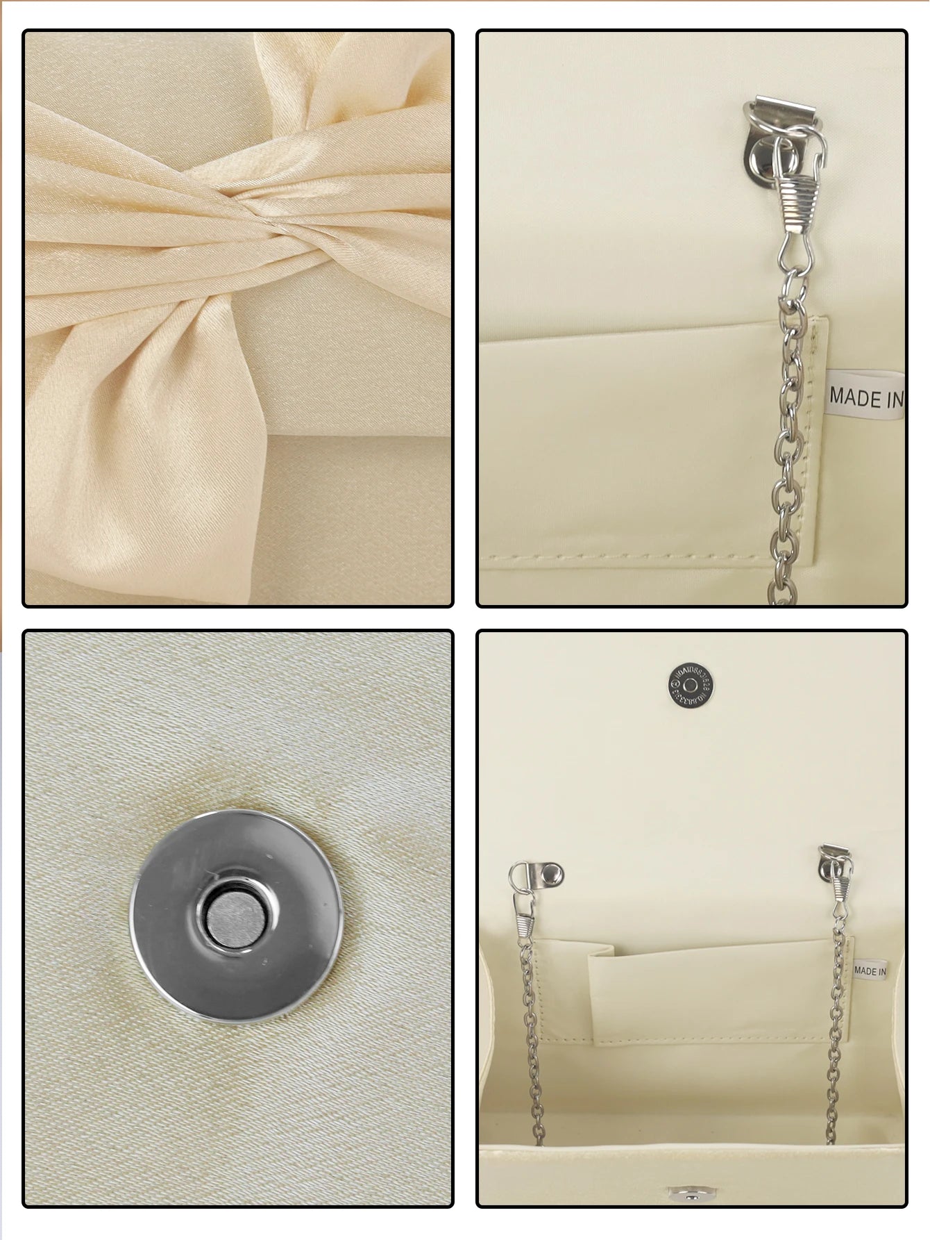 Gorgeous and elegant designed bow pearl wrist handbag,