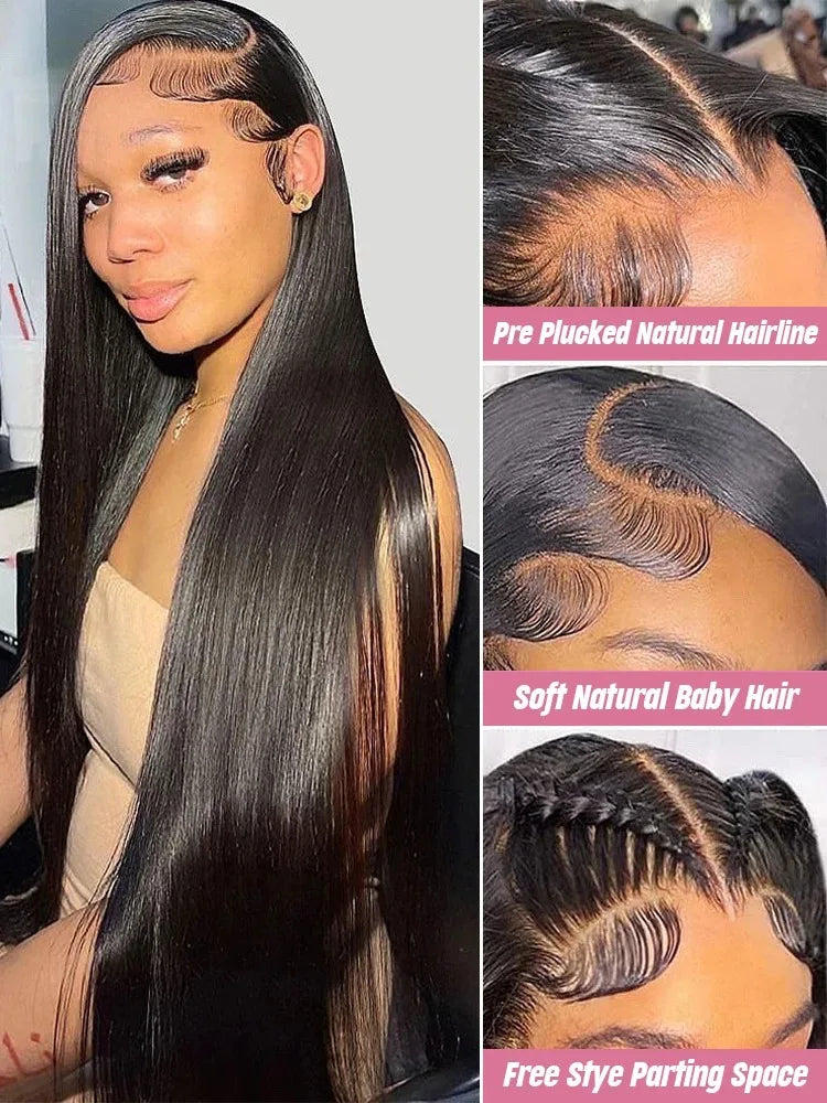 Mossily 30 42 Inch HD 13x6 Lace Frontal Wigs Human Hair