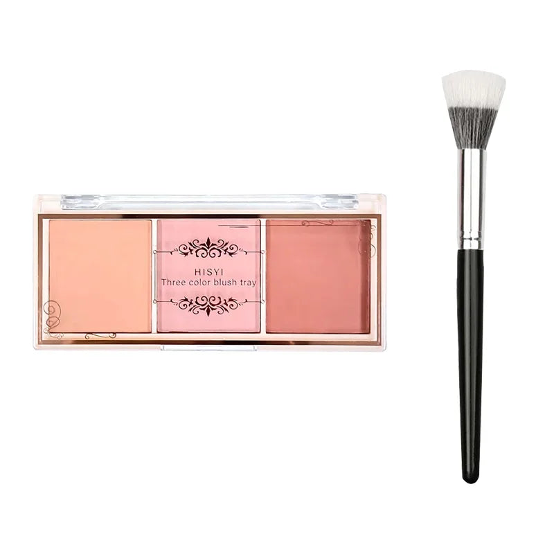 3-Color Cheek Red Plate Nude Makeup Natural Matte